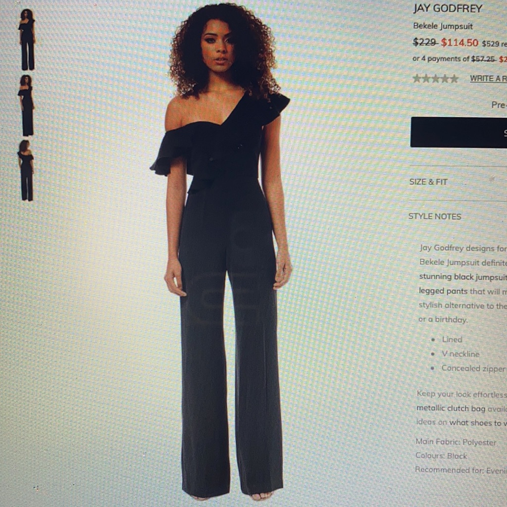 Jay Godfrey Black Crepe Jumpsuit